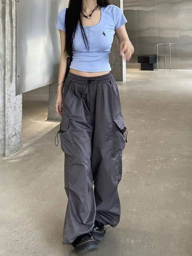 Streetwear Techwear Cargo Pants - Unisex Parachute Track Pants for Bold Urban Style - Home Kartz