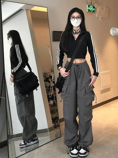 Streetwear Techwear Cargo Pants - Unisex Parachute Track Pants for Bold Urban Style - Home Kartz