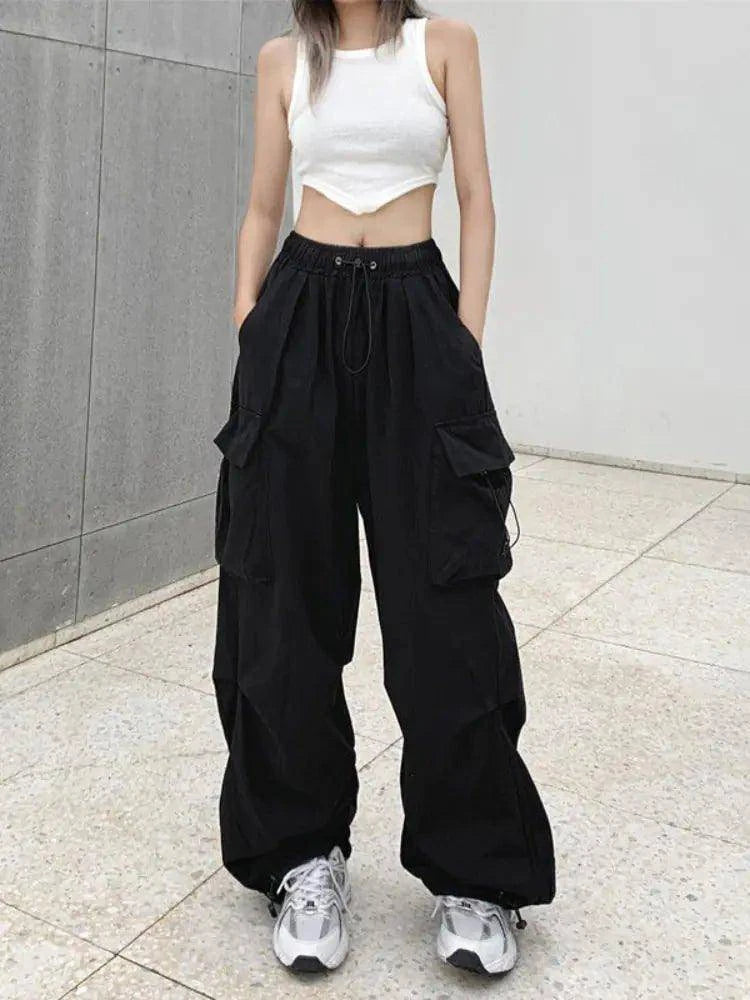 Streetwear Techwear Cargo Pants - Unisex Parachute Track Pants for Bold Urban Style - Home Kartz