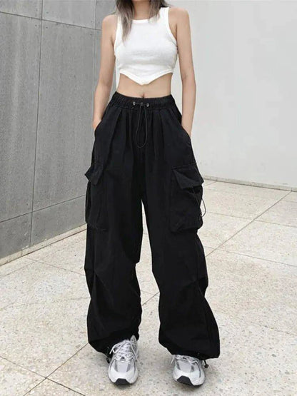 Streetwear Techwear Cargo Pants - Unisex Parachute Track Pants for Bold Urban Style - Home Kartz