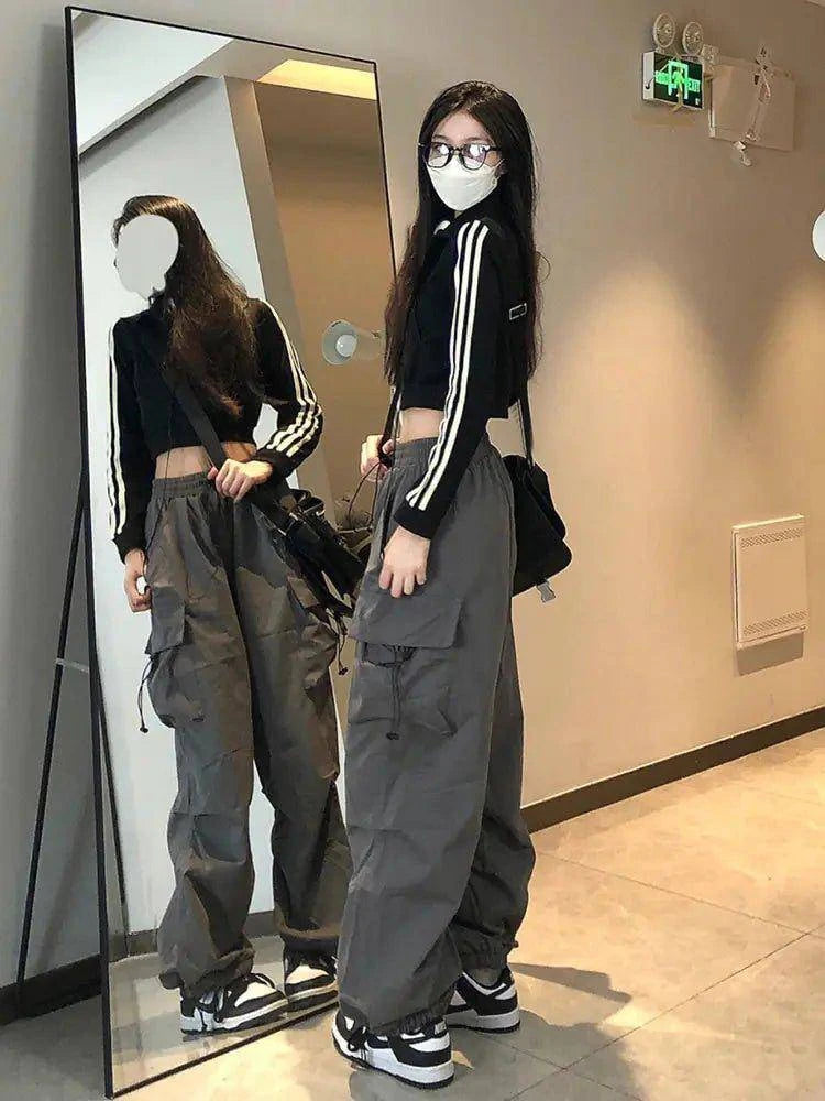 Streetwear Techwear Cargo Pants - Unisex Parachute Track Pants for Bold Urban Style - Home Kartz