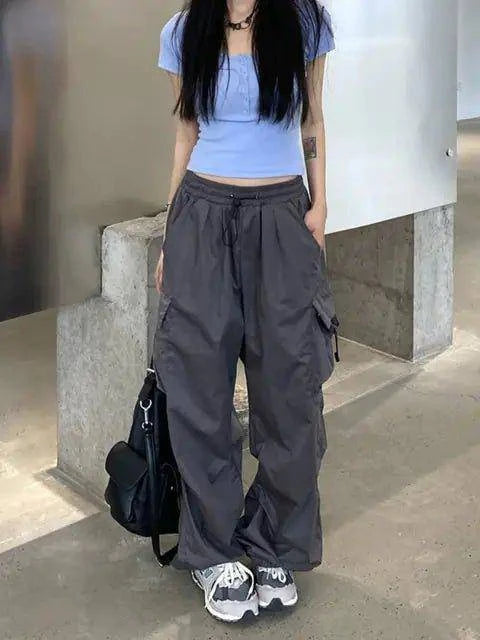 Streetwear Techwear Cargo Pants - Unisex Parachute Track Pants for Bold Urban Style - Home Kartz