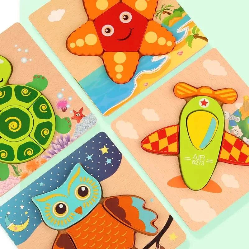 Wooden Puzzles For Kids - Engage Your Child's Imagination with Educational Animal Puzzles - Home Kartz