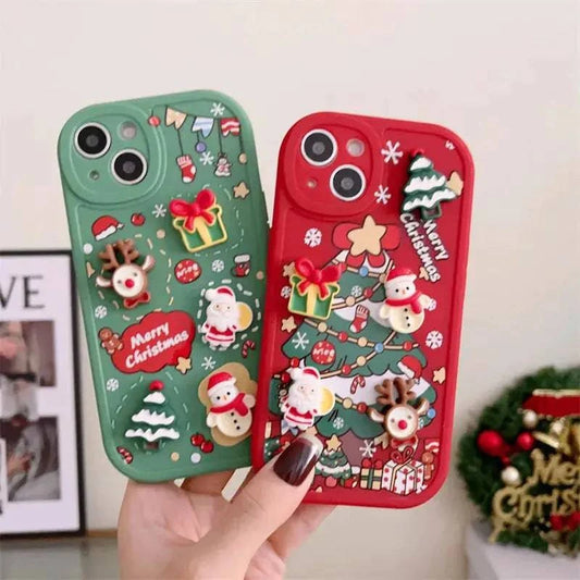3D Christmas Cartoon iPhone Case – Festive Protection for Your Phone 🎄📱 - Home Kartz