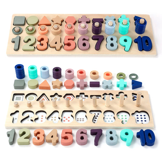 Math Mastery: Macaron 4-in-1 Montessori Wooden Stacking & Counting Toy! 🔢🎨